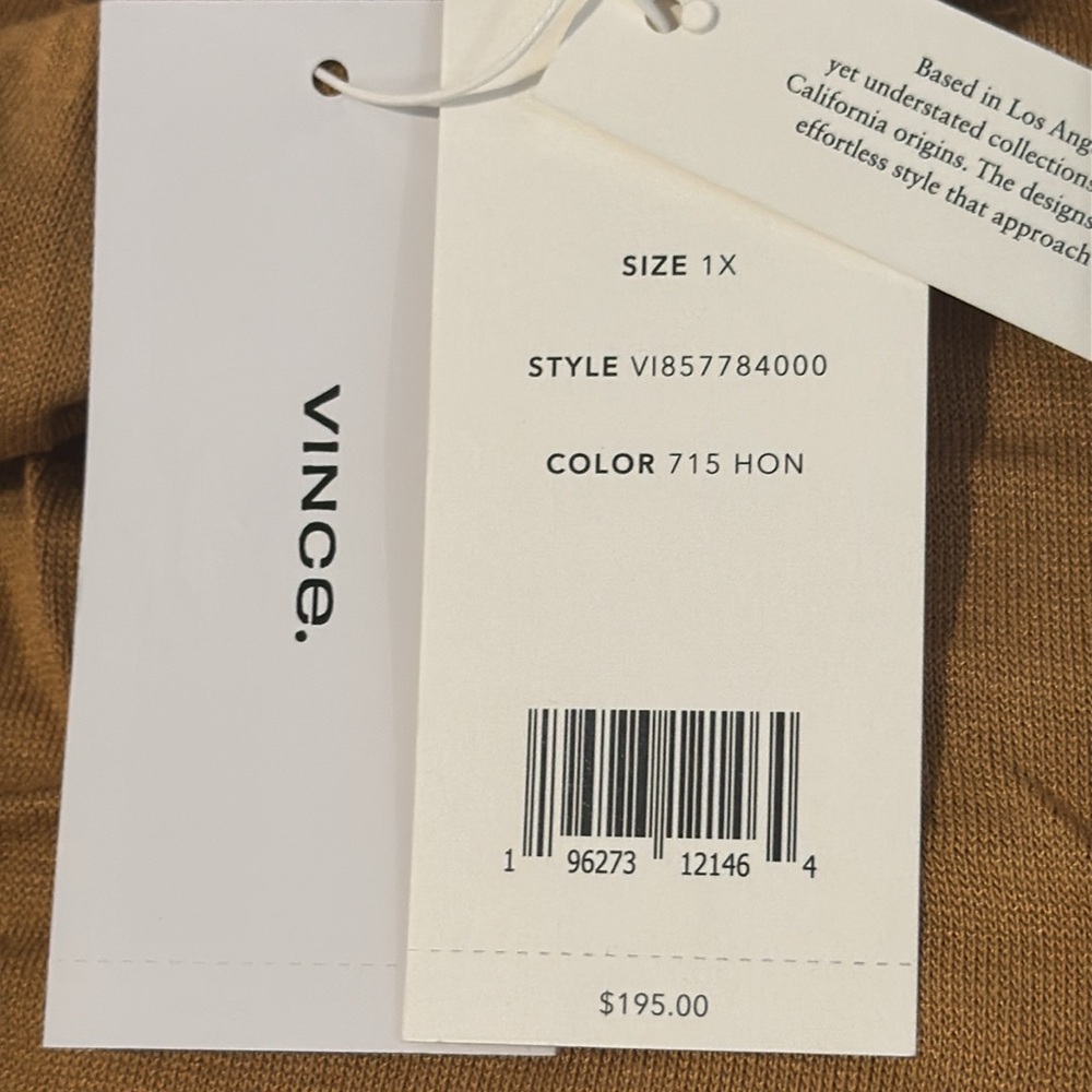 Vince, Drape Neck long Sleeve Top. Ladies 1X - Picture 10 of 15